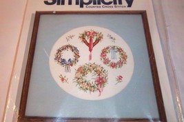Victorian Wreath 10&quot; Circle Counted Cross Stitch Kit Pinks Greens NEW Simplicity - £25.26 GBP
