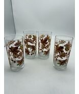 Set of 4 VTG Libbey Autumn Fall Leaves Thanksgiving Drinking Glasses 6&quot; ... - $615.19 MXN