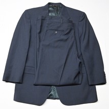 Vtg Nino Cerruti 42L 34x34 Navy Blue Glenn Check USA Made Wool Jacket Pants Suit - $109.99