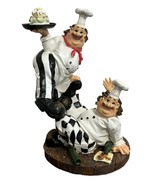 Happy Chefs Holding Cake Resin Wine Bottle Holder Rare - $30.00