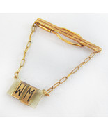 Nice Vintage Hickok Tie Bar Chain With &quot;WM&quot; Monogram Plate - £7.74 GBP