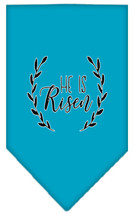 He Is Risen Screen Print Bandana Turquoise Size Large - £9.26 GBP