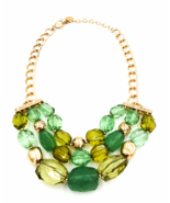 Banana Republic Necklace  Faceted Lucite Beads With Rhinestone Accents D... - £20.45 GBP
