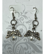 Fashion Earrings Angel Dangles with Clear Glass Stone NEW - $17.33 CAD