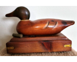Vintage Wooden Mallard Duck Drake Decoy Shotgun Shell On Wood Box - $129.00