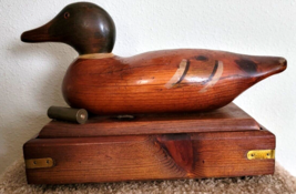 Vintage Wooden Mallard Duck Drake Decoy Shotgun Shell On Wood Box - £100.75 GBP
