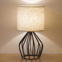 Haitral Black Modern Table Lamp - Minimalist Small Bedside Lamp With Hollowed - $40.47