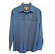 Medium Blue Shirt Hook&amp;Tackle Performance Outfitters Long Sleeve Fishing... - $30.84