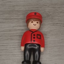 Playmobil 1990 Red Uniform Male Driver Vintage Replacement Figure Toy - $3.50