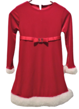 Bonnie Jean Girls Red Velvet Dress Santa Sparkle Faux Fur Christmas Holidays 4T - £17.68 GBP