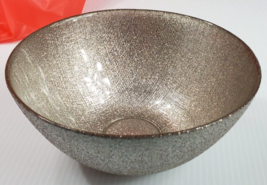 Murano Italian Art Glass Bowl - Size 6&quot; - Silver Color Design Pattern - £13.36 GBP