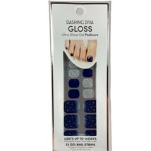 NEW Dashing Diva Gloss Ultra Shine Pedi Nail Strips Blue Silver Stars Toe - £10.07 GBP