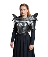 Medieval Steel Lady Warrior Fantasy Half Body Armor Corset With Pauldron... - $2,664.18 MXN