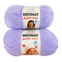 (2) Bernat Softee Baby Yarn SOFT LILAC Purple Nearly 10oz 166030 Acrylic Light 3 - $8.81