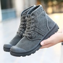 Autumn Early Winter Boots Men Canvas Shoes High top Casual Shoes Fashion Men&#39;s B - £38.19 GBP