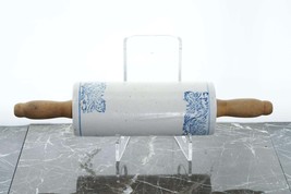 c1910 American Blue and White Stoneware Rolling Pin - $181.91
