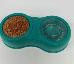 Our Generation  Pet Puppy Dog Food &amp; Water Bowl 5”  Teal Green  Doll Accessories - £4.68 GBP