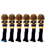 Hybrid golf club headcover 6 PC VINTAGE BLUE YELLOW 3 4 5 6 7 8 KNIT Hea... - $80.42 CAD