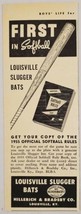 1955 Print Ad Louisville Slugger Baseball Bats Hillerich &amp; Bradsby Louisville,KY - £7.09 GBP