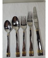 Wedgwood Golden Oberon place set setting fork spoon knife 18/10 stainles... - €81,51 EUR