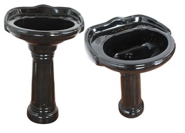 Mexican Pedestal Sink  Roman Style Handcrafted Ceramic - Black - - $16,842.45 MXN
