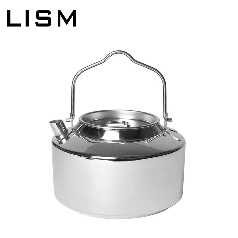 1.2L Outdoor Camping Kettle Stainless Steel Lightweight Portable Backpac... - £19.75 GBP