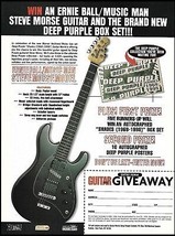 Deep Purple Steve Morse Ernie Ball Music Man guitar giveaway contest 8 x 11 ad - £3.15 GBP