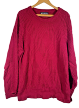 Vintage Sweater Large Mens Chunky Knit Oversized Fisherman Core Red USA ... - $1,499.15 MXN