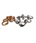 2 Sets of Metal Napkin Rings Copper Colored - 5, Gunmetal - 6 - £9.72 GBP