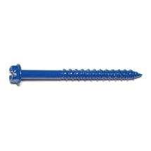 1/4&quot; x 2-3/4&quot; Blue Ruspert Coated Steel Slotted Hex Washer Head Masonry Screws - £10.27 GBP+