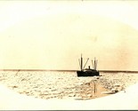 RPPC Steamer Pesca Barca IN Ghiaccio Alaska Ak Unp 1920s Cartolina - $21.46