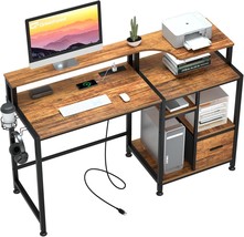 Greenforest Computer Desk With Drawers, Home Office Desk With Printer, Walnut - $155.95