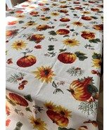Harvest Tablecloth Rectangle 100 x 60&quot; Pumpkins Leaves Acorns Polyester - €12,75 EUR