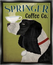 Springer Coffee Advertisement Black Framed Floater Canvas Wall Art Design By Rya - £43.54 GBP