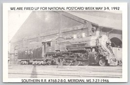 National Postcard Week 1992 Meridian MS Locomotive #768 Southern RR Postcard D37 - £5.53 GBP