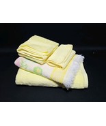 Vintage 70s The JC Penny Towel &amp; Cambridge 4pc Towel Set Yellow Floral C... - $49.49