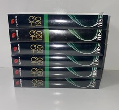 Vintage 6 Fuji Film VHS Blank Video Tapes 6 hours HQ 120 High Quality - £15.13 GBP