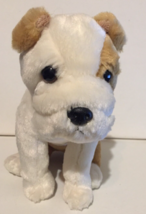 Bull dog plush 10 inches from nose-tail brown &amp; white by Chelsea Teddy Bear Co - £9.32 GBP