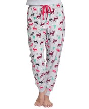 Muk Luks Womens Printed Fleece Pajama Pants,Deer,Large - £28.58 GBP