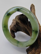 57.50mm Icy Ice Green with Flower Burma Jadeite Jade Bangle Bracelet # 315 carat - £1,438.57 GBP