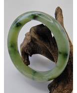 57.50mm Icy Ice Green with Flower Burma Jadeite Jade Bangle Bracelet # 3... - £1,390.07 GBP