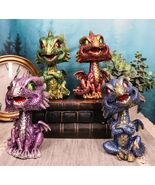 Set of 4 Whimsical Wyrmling Baby Dragons Sitting Naughty Bobblehead Figu... - €48,08 EUR