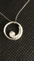 Diamond Pendant 0.25 tdw set in White Gold with a 14kt gold chain. - £281.83 GBP