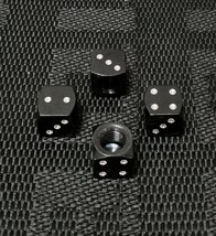 4PCS Black Dice Tire/Wheel Stem Air Valve CAPS Covers set Universal Fitment - £6.39 GBP