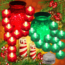 QTY 24 LED Submersible Underwater Christmas Tea lights Flameless 12 RED ... - £28.43 GBP