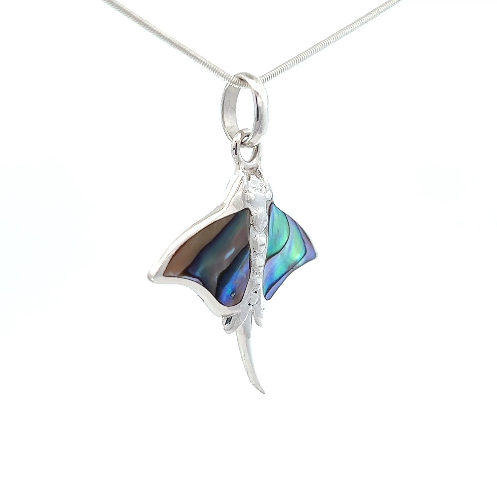 Starborn Abalone Shell Stingray Pendant Necklace (22") Blue Item image 2