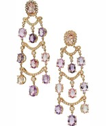 18k Rose Gold 26 Karat Pink und Violett Saphir Chandlier Ohrringe M / 0.... - $5,012.99
