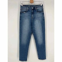 American Eagle Mom Jeans Sz 2R Blue High Waist - £16.98 GBP