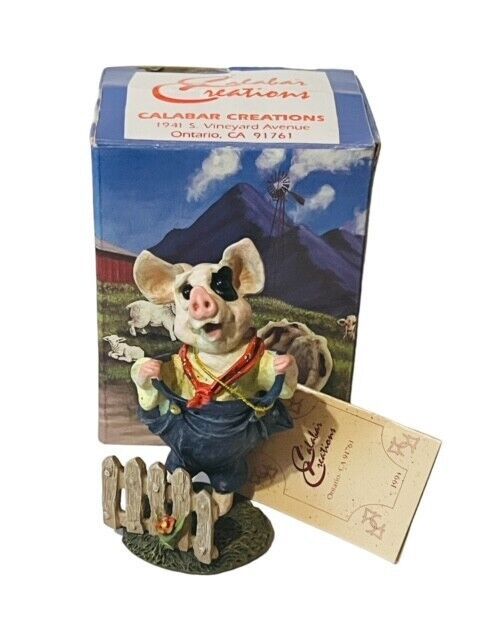 Primary image for Pig Hollow Calabar Apsit Signed Figurine Anthropomorphic Farm #2 After Picture