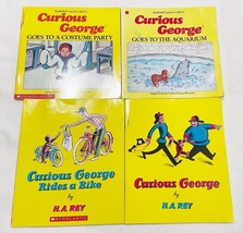 Lot of 4 Vintage Curious George Paperback Books 1980s - £15.97 GBP
